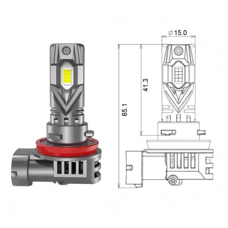 Светодиодные LED лампы Qline SA (Small Active) H11 (H8-H9) 6000K