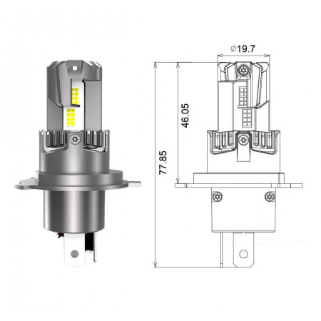 Світлодіодні Led лампи Qline SA (Small Active) H4 6000K