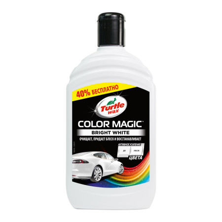 Поліроль для кузова з відновленням кольору Turtle Wax Color Magic White біла 500 мл