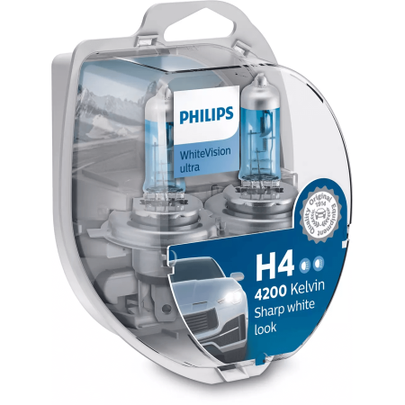 Галогеновые лампы Philips WhiteVision Ultra H4 55Вт 12342WVUSM