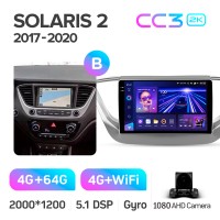 Штатна магнітола Teyes CC3 4+64 Gb Hyundai Solaris 2 2017-2020 (B) 9" 2k