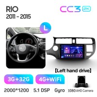 Штатна магнітола Teyes CC3 3+32 Gb Kia RIO 4 K3 2011-2015 9" 2k