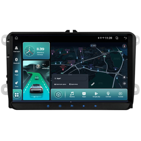 Автомобильная мультимедийная система DriveX UA-07 9" VW 2+32Gb 2.5D QLED 4-Cores Android 12.0