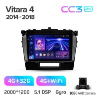 Штатная магнитола Teyes CC3 4+32 Gb Suzuki Vitara 4 2014-2018 9" 2k