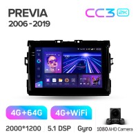 Штатна магнітола Teyes CC3 4+64 Gb Toyota Previa XR50 2006 - 2019 9" 2k